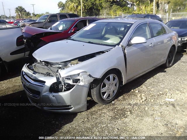 1G1ZC5EB8AF133778 - 2010 CHEVROLET MALIBU 1LT ვერცხლისფერი ფოტო 2