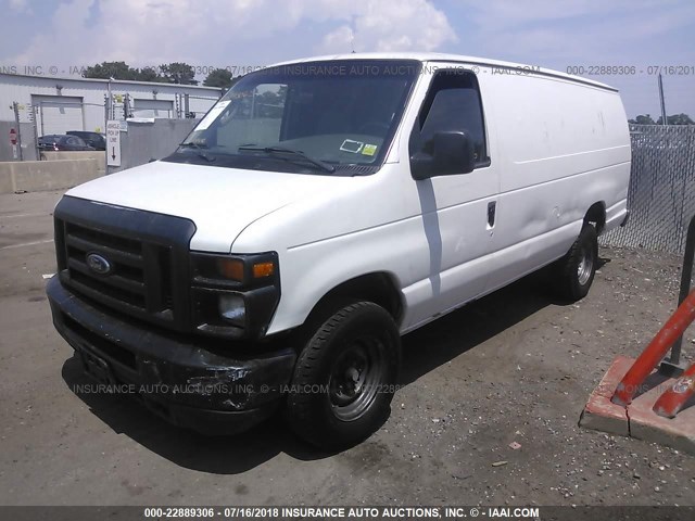 1FTSS34L48DA48551 - 2008 FORD ECONOLINE E350 SUPER DUTY VAN WHITE photo 2