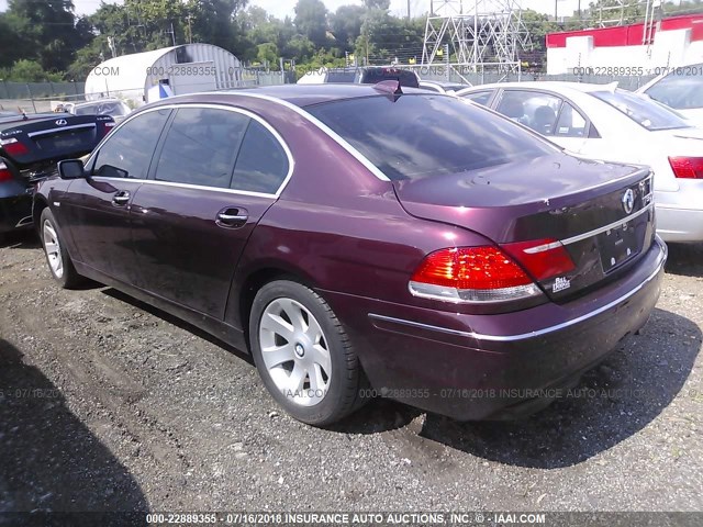 WBAHN83546DT33486 - 2006 BMW 750 LI MAROON photo 3