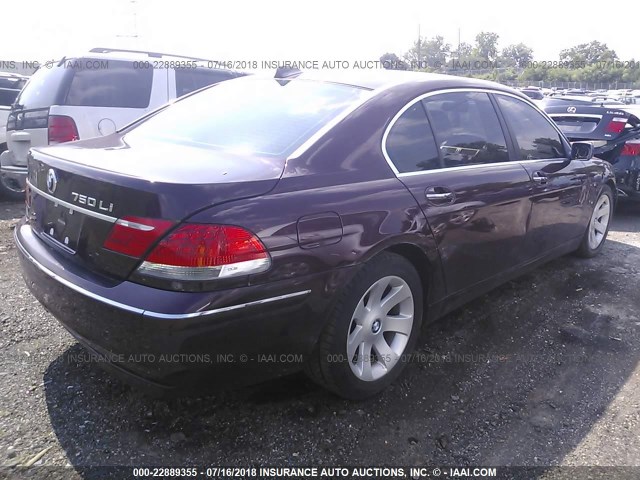 WBAHN83546DT33486 - 2006 BMW 750 LI MAROON photo 4