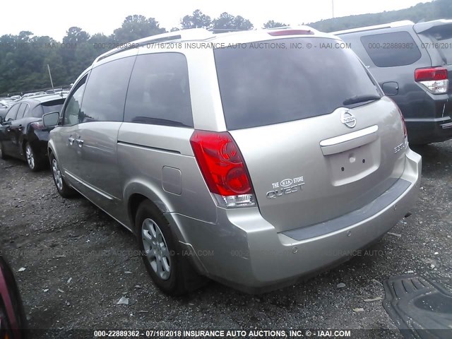 5N1BV28U57N108653 - 2007 NISSAN QUEST S/SE/SL GOLD photo 3