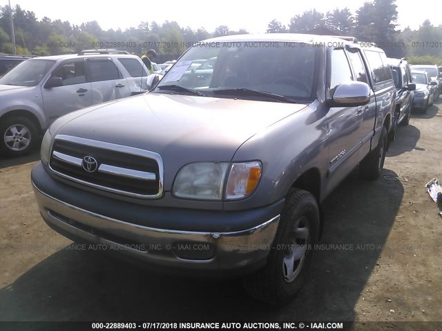 5TBBN44172S329548 - 2002 TOYOTA TUNDRA ACCESS CAB SR5 GRAY photo 2