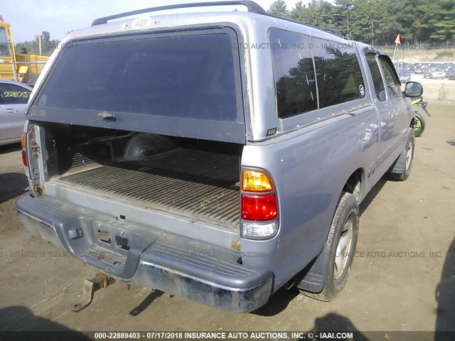 5TBBN44172S329548 - 2002 TOYOTA TUNDRA ACCESS CAB SR5 GRAY photo 4