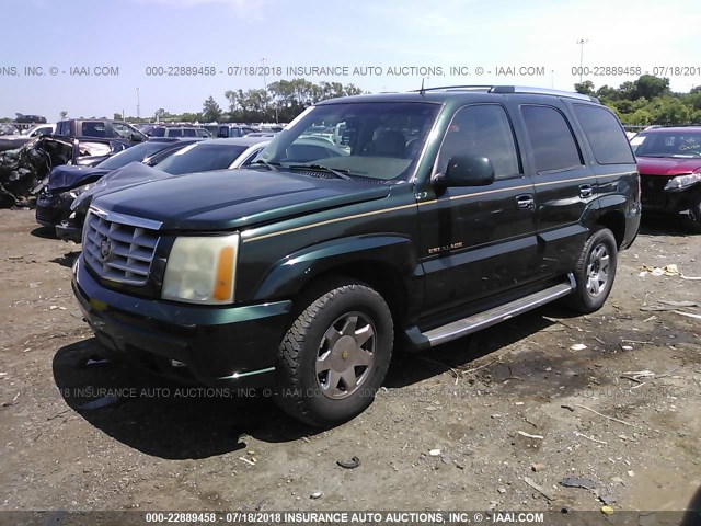 1GYEK63NX2R221379 - 2002 CADILLAC ESCALADE LUXURY მწვანე ფოტო 2