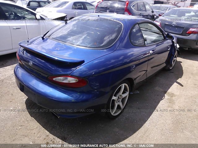 KMHJG34FXWU113029 - 1998 HYUNDAI TIBURON FX BLUE photo 4