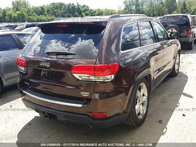 1C4RJFJG3EC587416 - 2014 JEEP GRAND CHEROKEE SUMMIT BURGUNDY photo 4