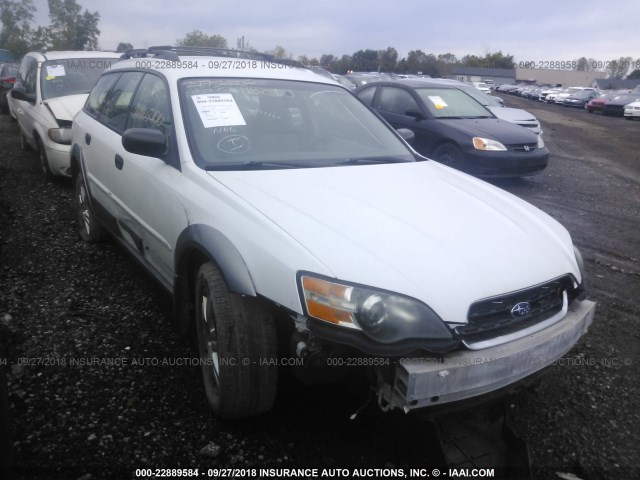 4S4BP61C957392292 - 2005 SUBARU LEGACY OUTBACK 2.5I WHITE photo 1