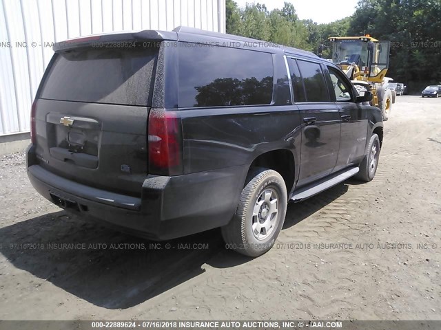 1GNSKJKC9FR572194 - 2015 CHEVROLET SUBURBAN K1500 LT BLACK photo 4