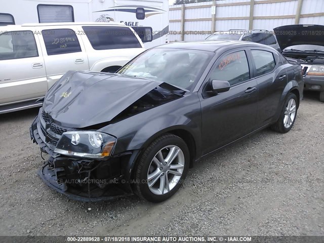 1C3CDZCG3EN217927 - 2014 DODGE AVENGER SXT GRAY photo 2