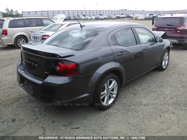 1C3CDZCG3EN217927 - 2014 DODGE AVENGER SXT GRAY photo 4