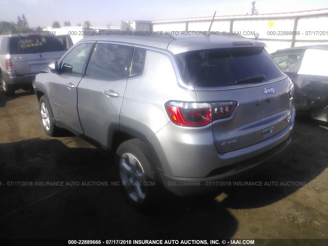 3C4NJDBB3HT680645 - 2017 JEEP COMPASS LATITUDE 银色 照片 3