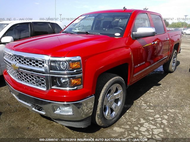 3GCUKSEC0EG442791 - 2014 CHEVROLET SILVERADO RED photo 2