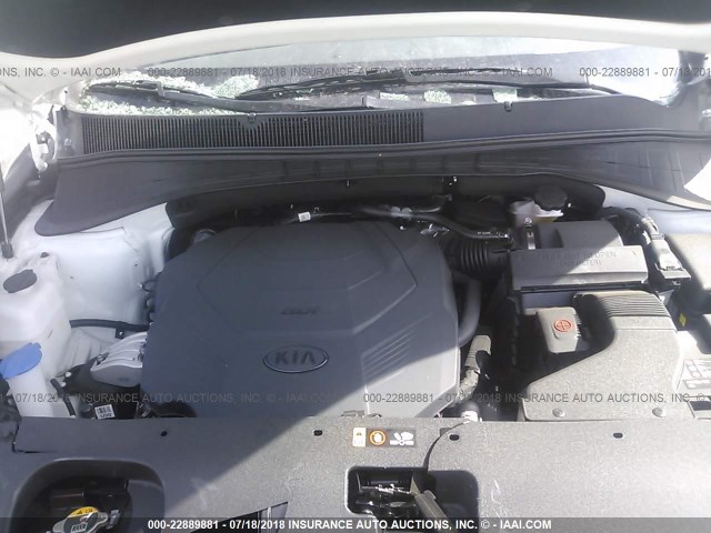 5XYPG4A54KG460285 - 2019 KIA SORENTO LX/L WHITE photo 10