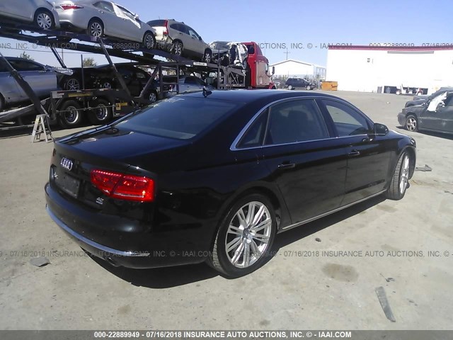 WAURVAFD7CN020534 - 2012 AUDI A8 L QUATTRO BLACK photo 4