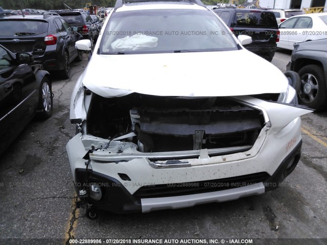 4S4BSBLC9F3248707 - 2015 SUBARU OUTBACK 2.5I LIMITED WHITE photo 6