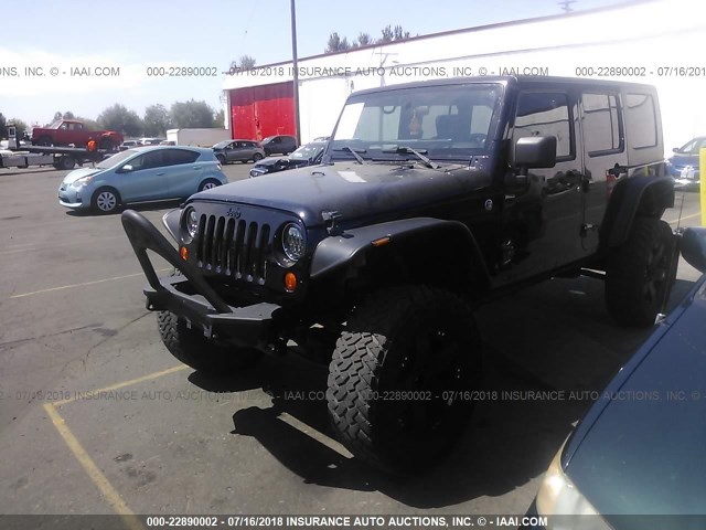 1J8GA59107L126087 - 2007 JEEP WRANGLER SAHARA BLACK photo 2