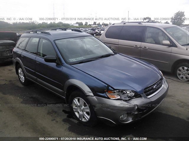 4S4BP61C557362271 - 2005 SUBARU LEGACY OUTBACK 2.5I BLUE photo 1