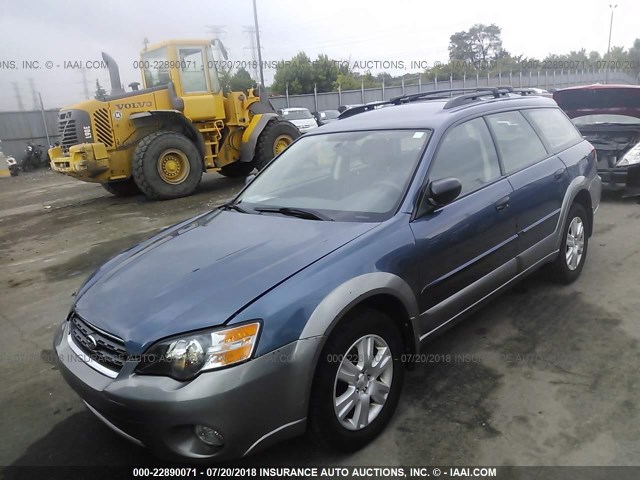 4S4BP61C557362271 - 2005 SUBARU LEGACY OUTBACK 2.5I BLUE photo 2