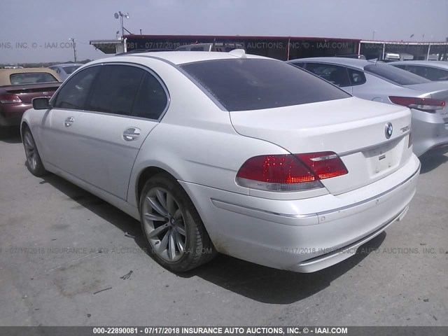 WBAHN835X7DT66252 - 2007 BMW 750 WHITE photo 3