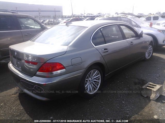 WBAGN63464DS50193 - 2004 BMW 745 LI GRAY photo 4