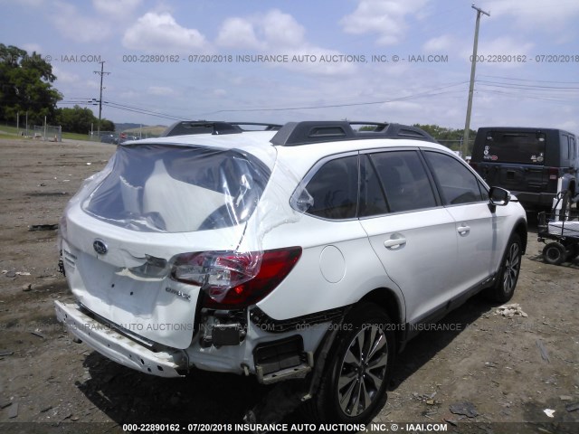 4S4BSBNC4G3308813 - 2016 SUBARU OUTBACK 2.5I LIMITED WHITE photo 4