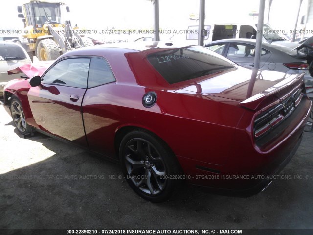 2C3CDZAGXFH913570 - 2015 DODGE CHALLENGER SXT RED photo 3