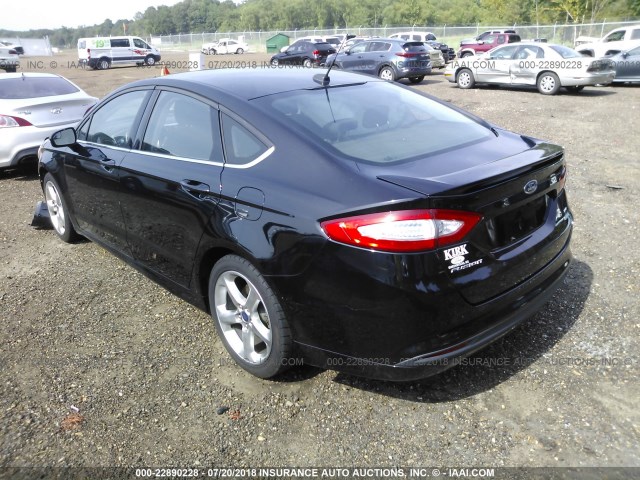 3FA6P0HD4GR219122 - 2016 FORD FUSION SE BLACK photo 3