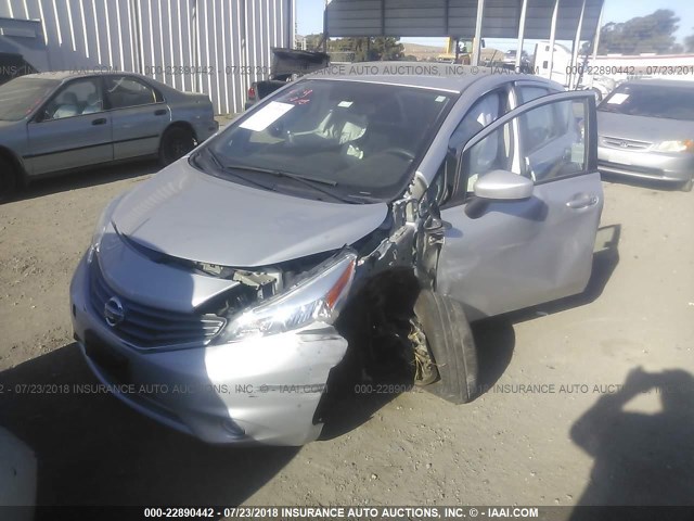 3N1CE2CP6FL351593 - 2015 NISSAN VERSA NOTE S/S PLUS/SV/SL/SR SILVER photo 2