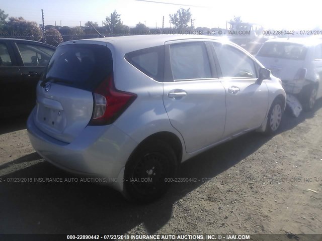 3N1CE2CP6FL351593 - 2015 NISSAN VERSA NOTE S/S PLUS/SV/SL/SR SILVER photo 4