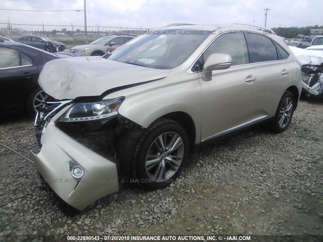 2T2BK1BA8FC336553 - 2015 LEXUS RX 350/BASE/F SPORT GOLD photo 2