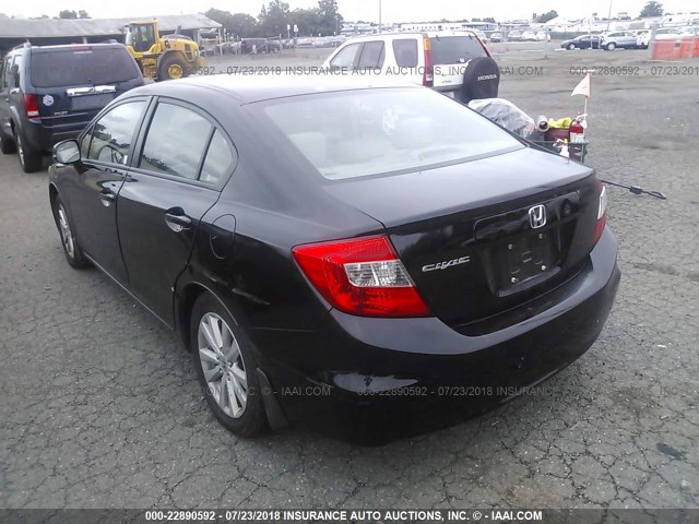 2HGFB2F99CH582039 - 2012 HONDA CIVIC EXL BLACK photo 3