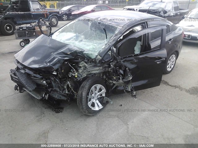 KNADM4A33F6454736 - 2015 KIA RIO LX BLACK photo 2