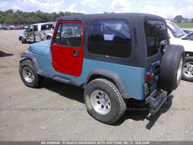 1J4FY29S9SP277009 - 1995 JEEP WRANGLER / YJ SE TEAL photo 3