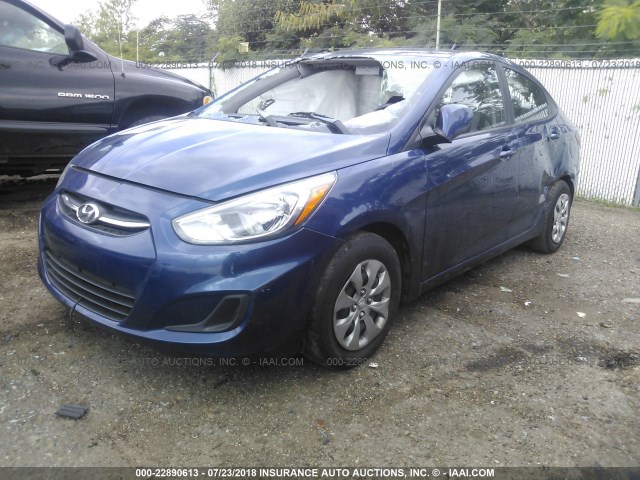 KMHCT4AE7GU943085 - 2016 HYUNDAI ACCENT SE BLUE photo 2