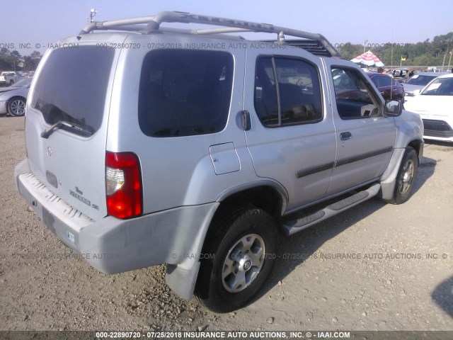 5N1ED28T3YC548505 - 2000 NISSAN XTERRA XE/SE SILVER photo 4