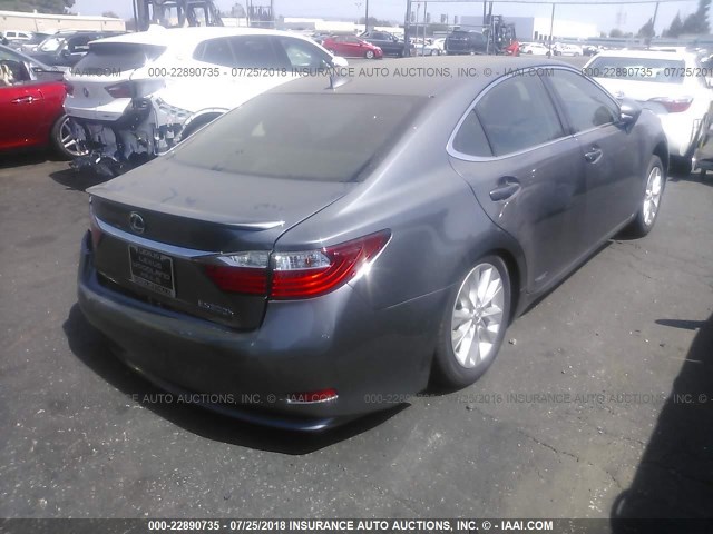 JTHBW1GG0F2095218 - 2015 LEXUS ES 300H GRAY photo 4