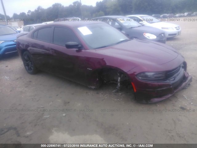 2C3CDXCT0HH609343 - 2017 DODGE CHARGER R/T MAROON photo 1