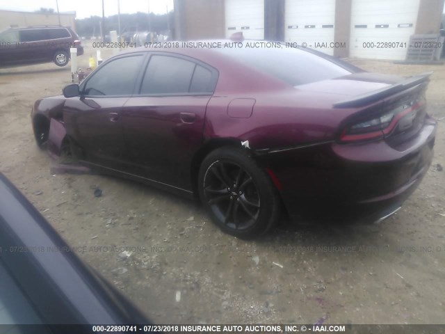 2C3CDXCT0HH609343 - 2017 DODGE CHARGER R/T MAROON photo 3