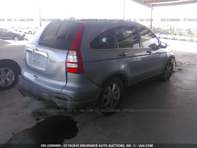 5J6RE48798L027946 - 2008 HONDA CR-V EXL BLUE photo 4