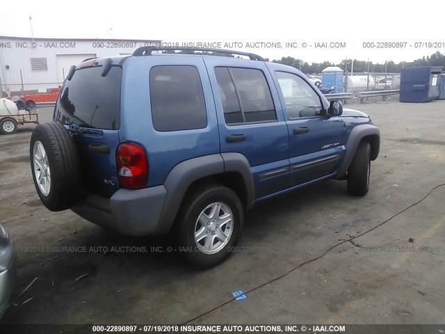 1J4GL48K23W733052 - 2003 JEEP LIBERTY SPORT/FREEDOM ლურჯი ფოტო 4