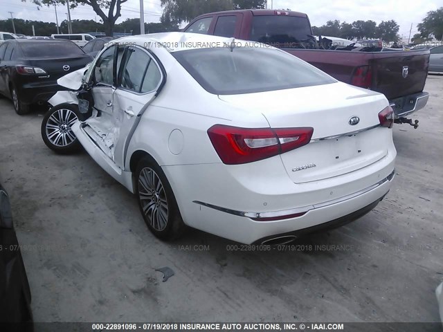 KNALN4D74F5194702 - 2015 KIA CADENZA PREMIUM/LIMITED WHITE photo 3