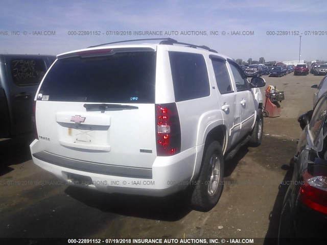 1GNUKBE05AR289560 - 2010 CHEVROLET TAHOE K1500 LT WHITE photo 4