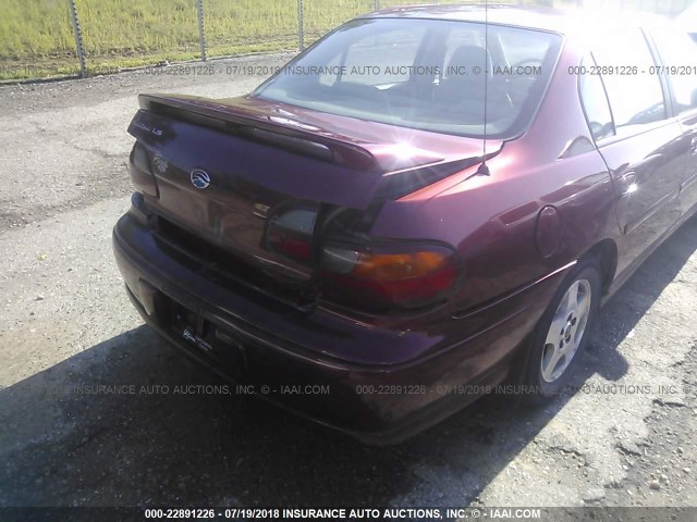1G1NE52J63M618763 - 2003 CHEVROLET MALIBU LS RED photo 6