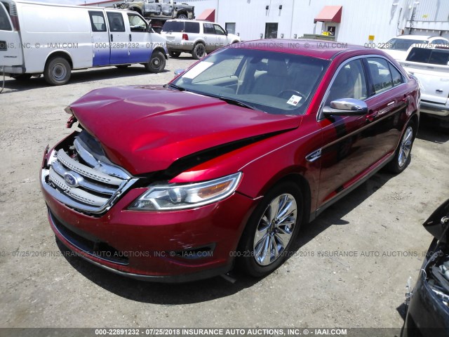 1FAHP2FW6BG106247 - 2011 FORD TAURUS LIMITED RED photo 2