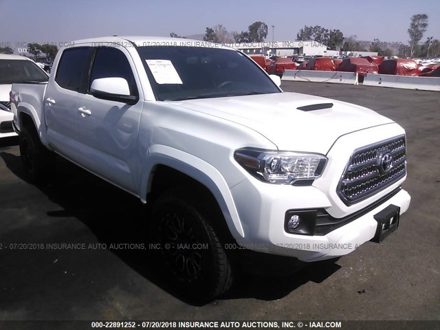 3TMAZ5CN9HM046465 - 2017 TOYOTA TACOMA DBL CAB/SR5/TRD SPORT/OR WHITE photo 1