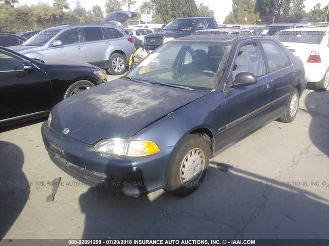 JHMEG8654PS003113 - 1993 HONDA CIVIC LX BLUE photo 2