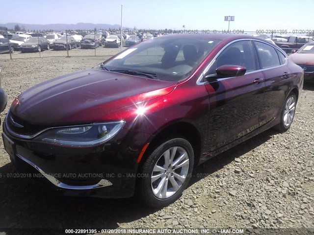 1C3CCCAB5GN165226 - 2016 CHRYSLER 200 LIMITED RED photo 2