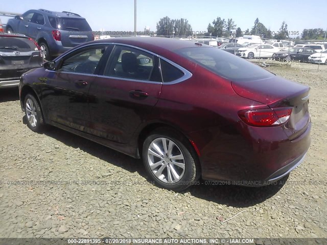 1C3CCCAB5GN165226 - 2016 CHRYSLER 200 LIMITED RED photo 3