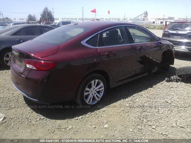 1C3CCCAB5GN165226 - 2016 CHRYSLER 200 LIMITED RED photo 4