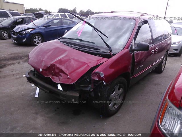 1B4GP74L9YB538071 - 2000 DODGE GRAND CARAVAN ES RED photo 2